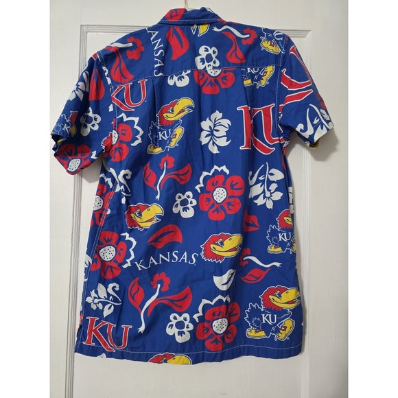 Wes and Willy Mens College Hawaiian Shirt Short Sleeve Button Up Vintage Floral - Picture 2 of 4